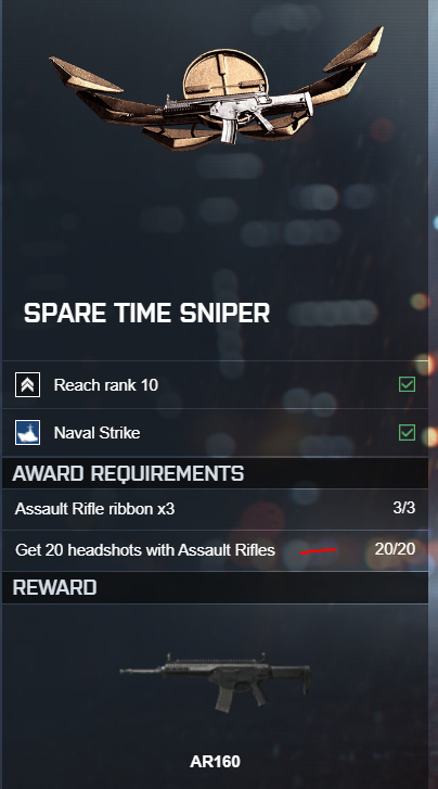 Assignment spare time sniper 20 headshot ribbon to unlock AR160.PNG
